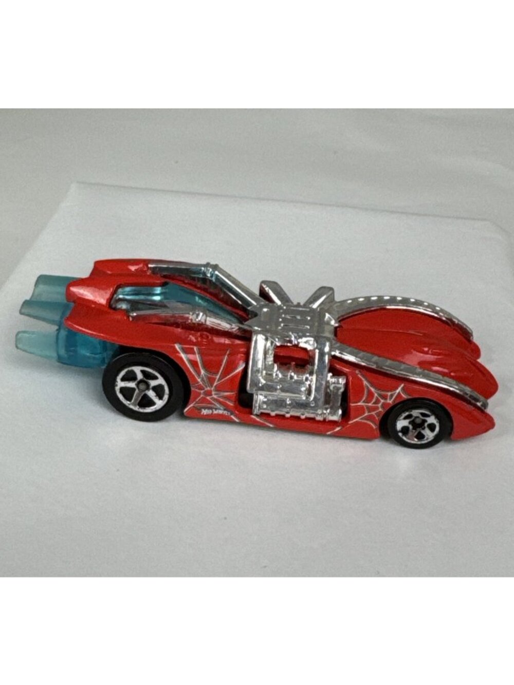 2000 Hot Wheels Arachnorod Spiderman Race Car vtg Red Blue Silver toy car loose